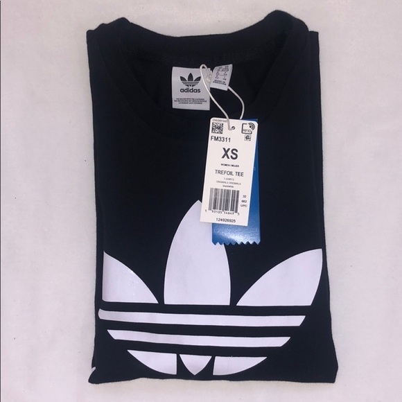 LAST TWO AVAILABLE!! New Adidas Women's Trefoil Tee Black/White Size Small - Picture 9 of 14